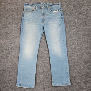 Levis 514 Jeans Mens 36x30(29) Straight Fit Light Wash Blue Denim Casual